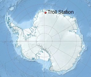 Troll Station atrašanās vieta