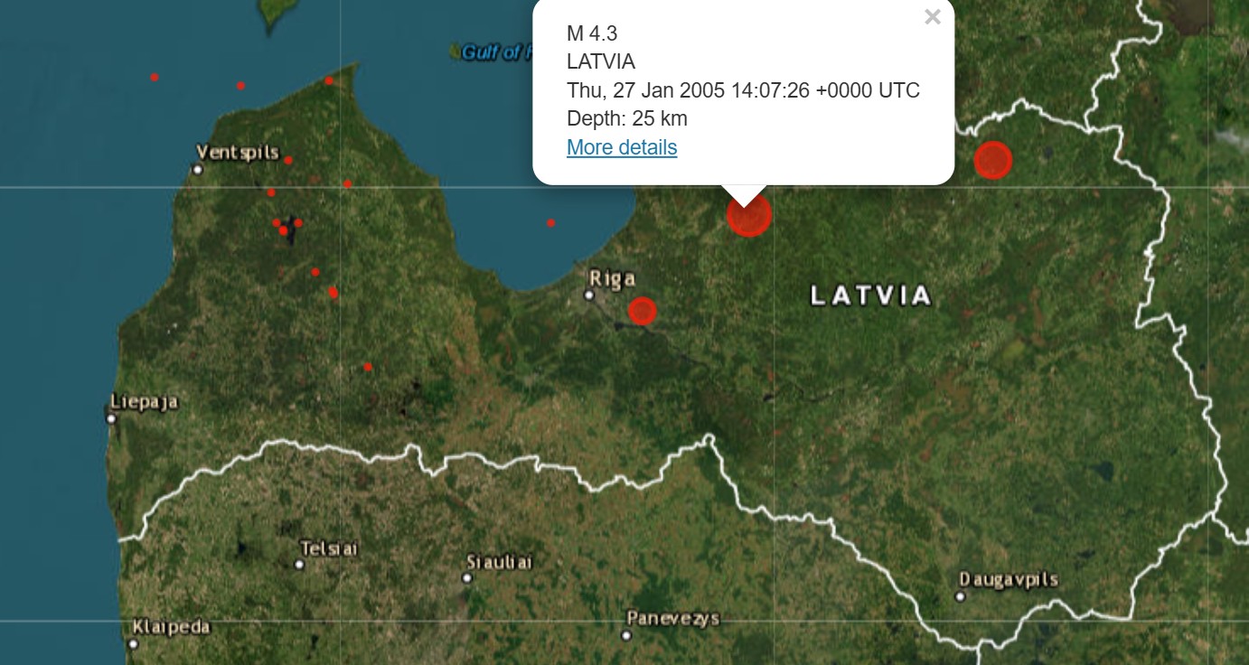 Zemestrīces Latvijā