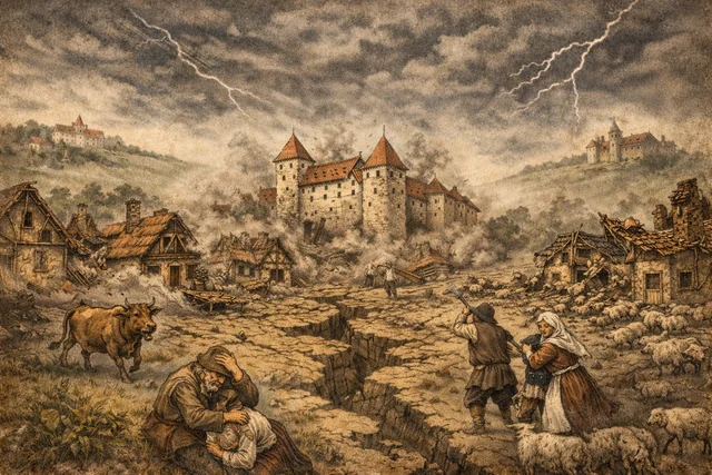 1616. gada Bauskas zemestrīces ilustrācija